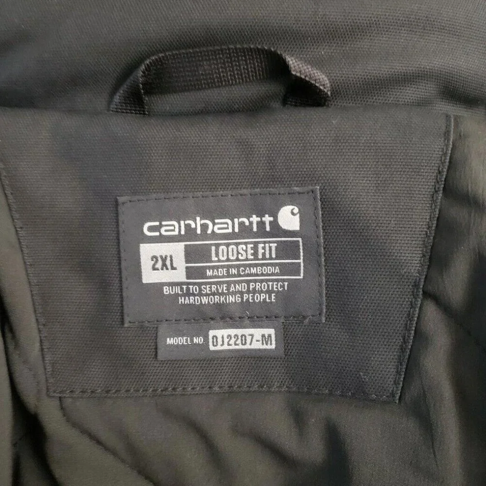 Carhartt Coat Jacket 102207 Mens 2XL Reg Full Swing Insulated Duck Cryder Black - Picture 7 of 8